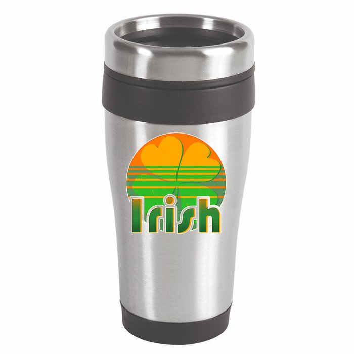 Retro Irish Shamrock Emblem 16oz Travel Tumbler