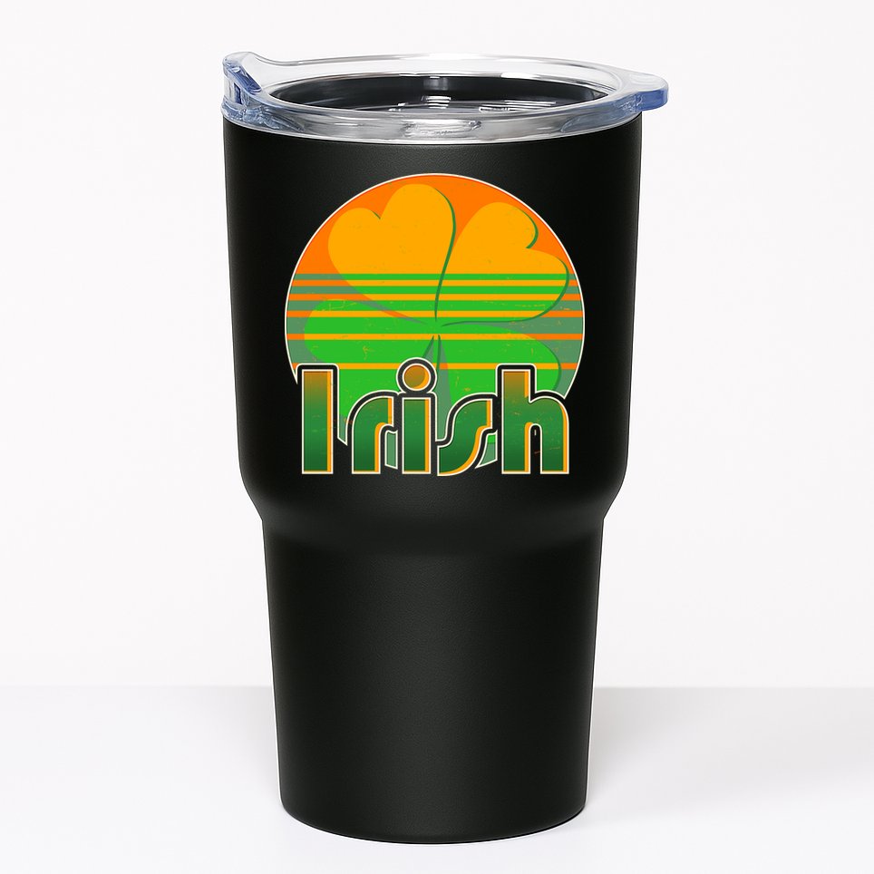 Retro Irish Shamrock Emblem Tumbler