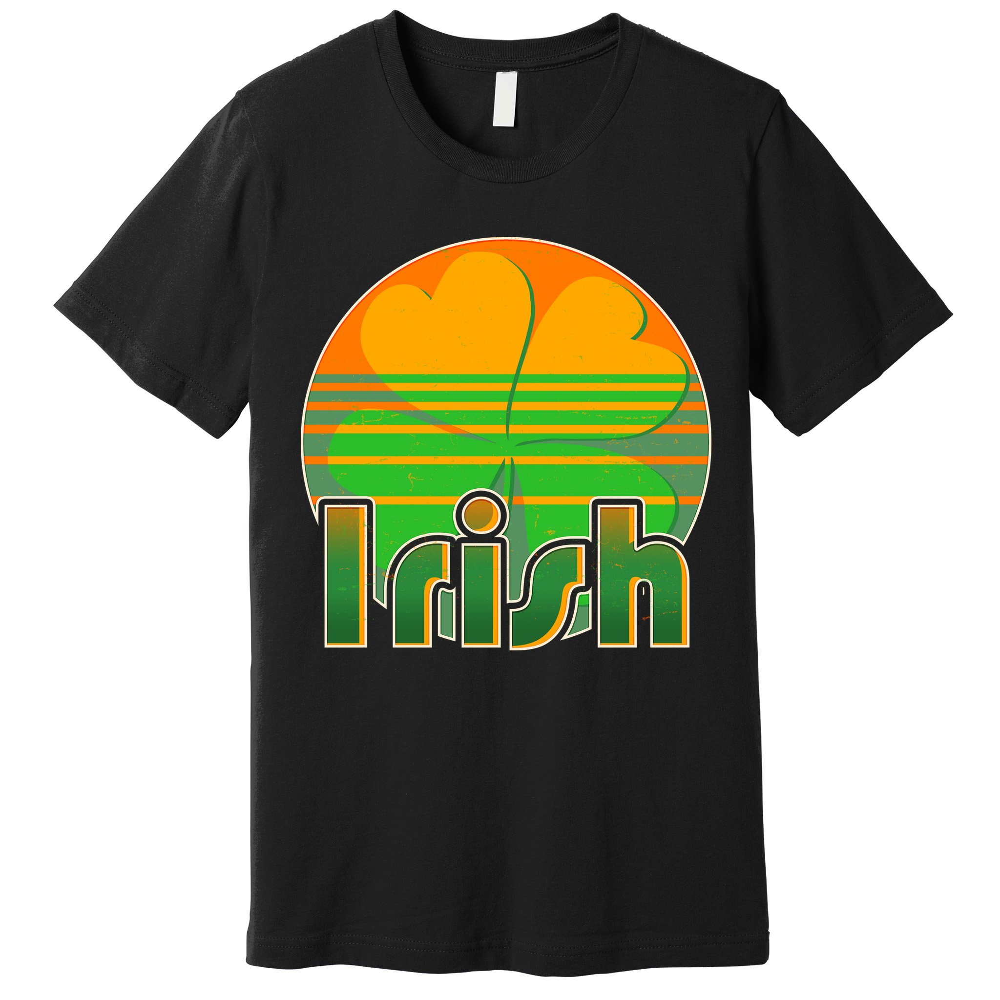 Retro Irish Shamrock Emblem Premium T-Shirt