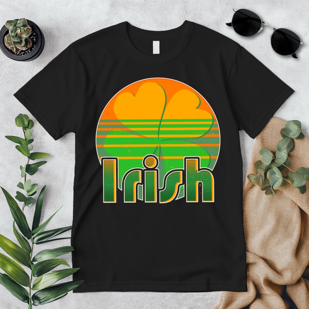 Retro Irish Shamrock Emblem Premium T-Shirt