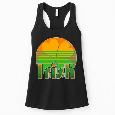 Retro Irish Shamrock Emblem Womens Tank Top