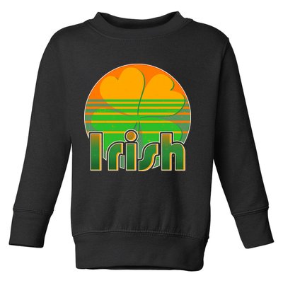 Retro Irish Shamrock Emblem Toddler Sweatshirt