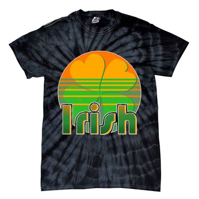Retro Irish Shamrock Emblem Tie-Dye T-Shirt