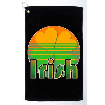 Retro Irish Shamrock Emblem Golf Towel