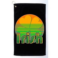 Retro Irish Shamrock Emblem Golf Towel