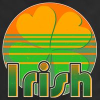 Retro Irish Shamrock Emblem Golf Towel