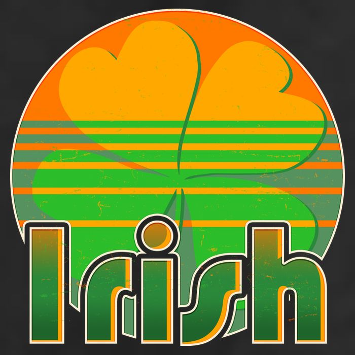 Retro Irish Shamrock Emblem Golf Towel