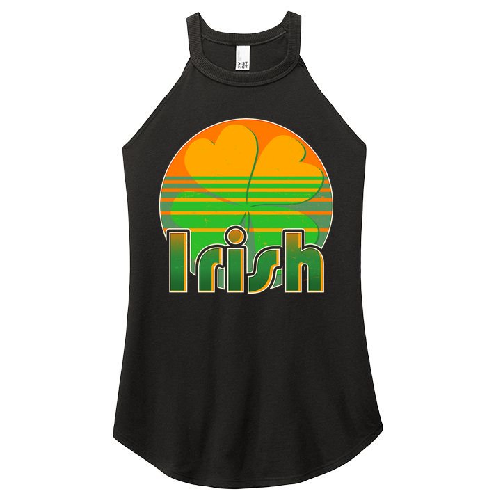 Retro Irish Shamrock Emblem Women's Perfect Tri Rocker Tank