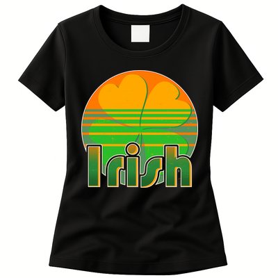 Retro Irish Shamrock Emblem Womens T-Shirt