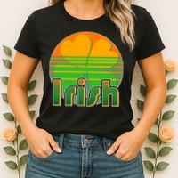 Retro Irish Shamrock Emblem Womens T-Shirt
