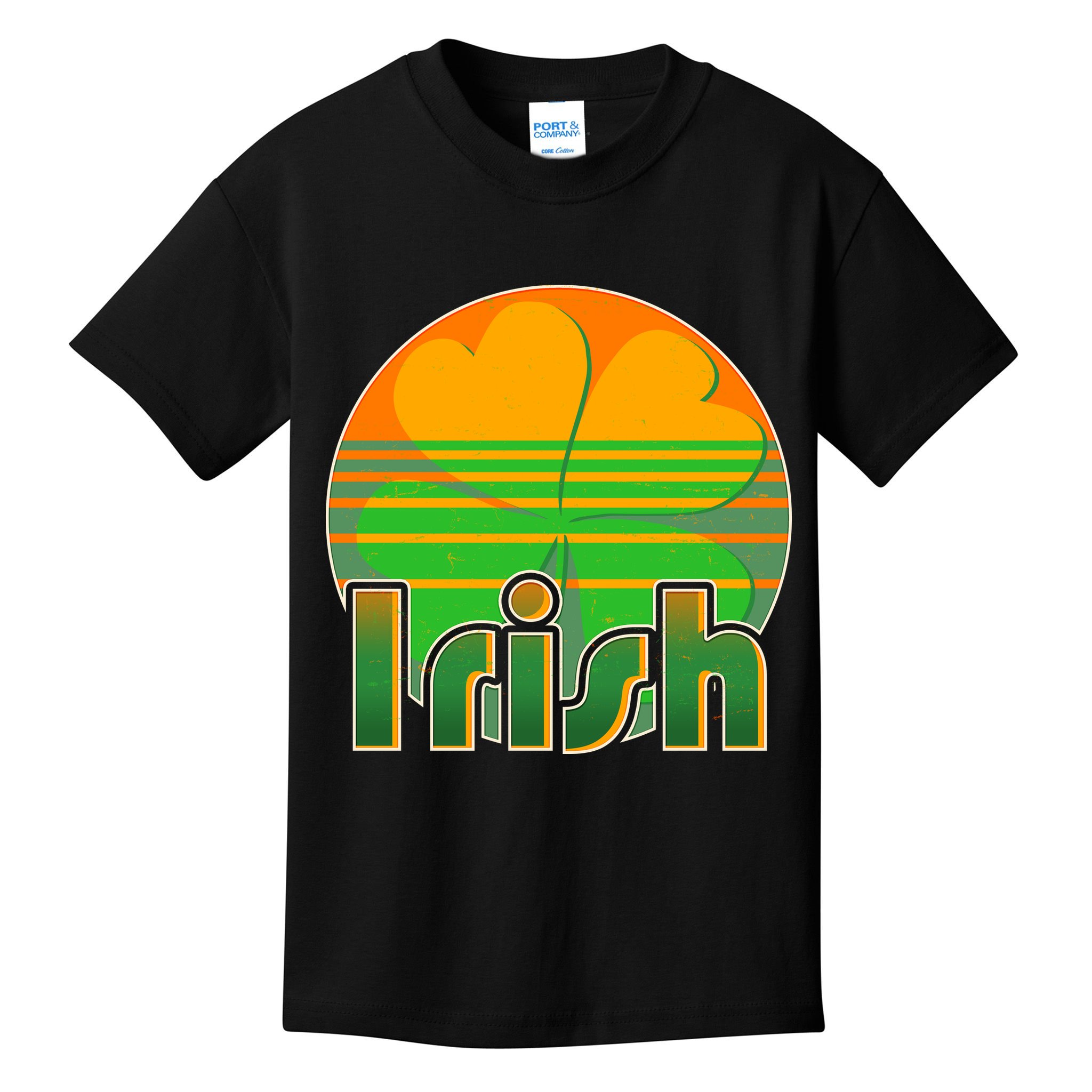 Retro Irish Shamrock Emblem Kids T-Shirt
