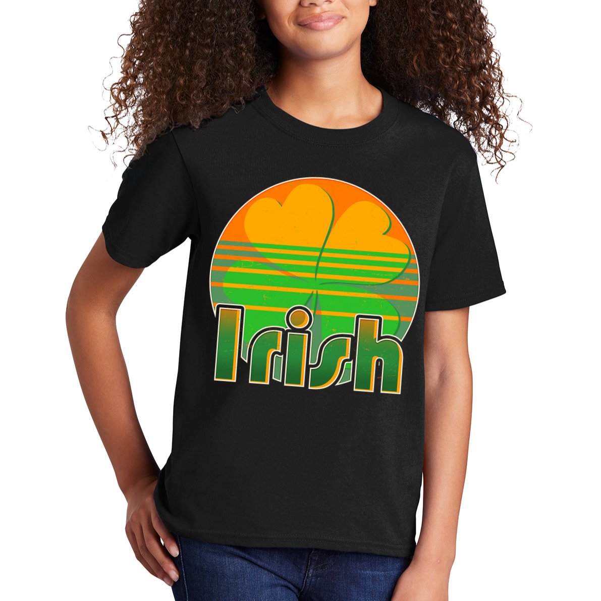Retro Irish Shamrock Emblem Kids T-Shirt