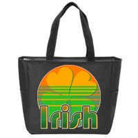 Retro Irish Shamrock Emblem Zip Tote Bag