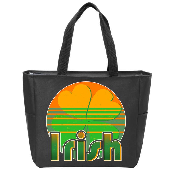 Retro Irish Shamrock Emblem Zip Tote Bag