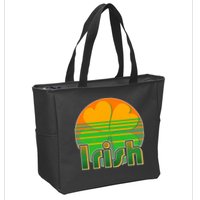 Retro Irish Shamrock Emblem Zip Tote Bag