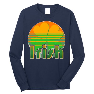 Retro Irish Shamrock Emblem Long Sleeve Shirt