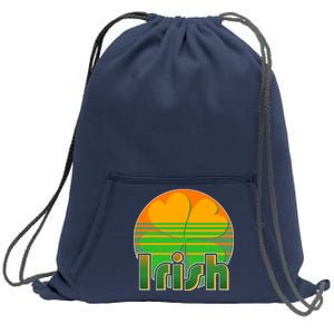 Retro Irish Shamrock Emblem Sweatshirt Cinch Pack Bag