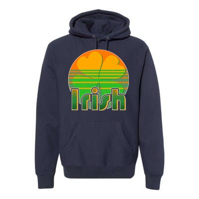 Retro Irish Shamrock Emblem Premium Hoodie