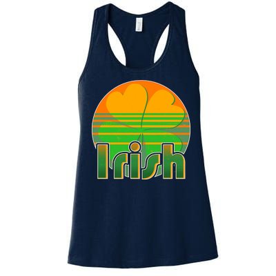 Retro Irish Shamrock Emblem Women's Racerback Tank