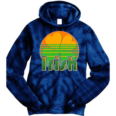 Retro Irish Shamrock Emblem Tie Dye Hoodie