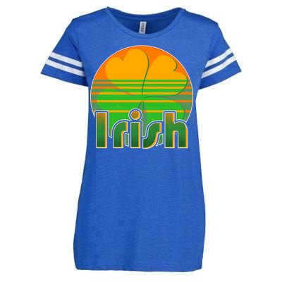 Retro Irish Shamrock Emblem Enza Ladies Jersey Football T-Shirt