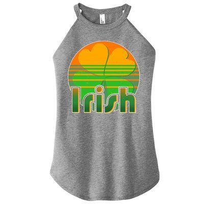 Retro Irish Shamrock Emblem Women's Perfect Tri Rocker Tank