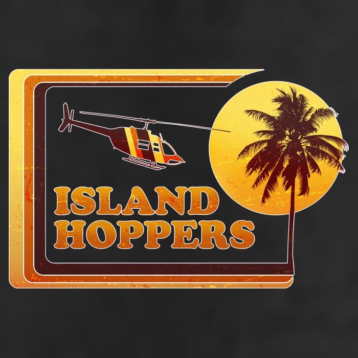 Retro Island Hoppers  Golf Towel