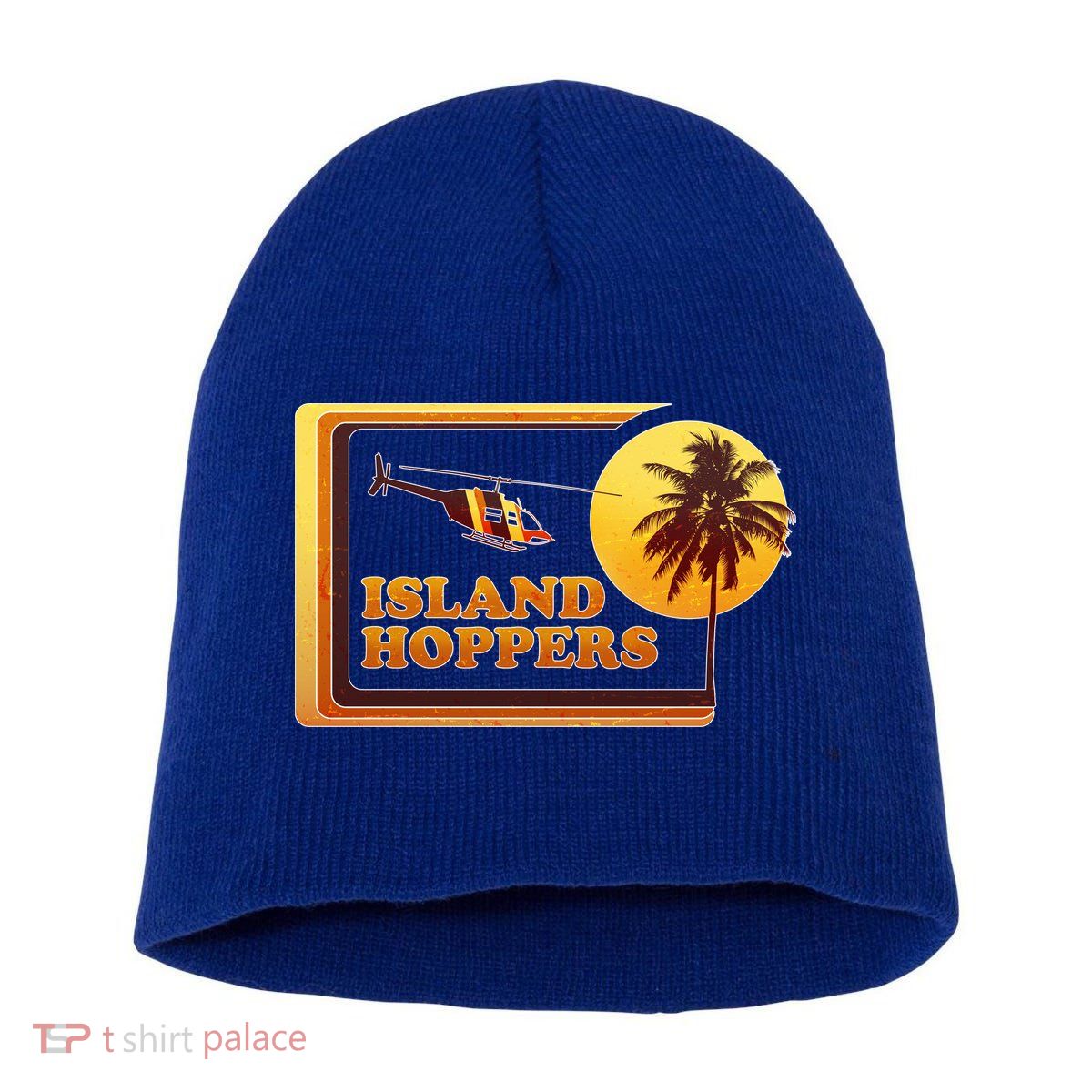Retro Island Hoppers  Short Acrylic Beanie