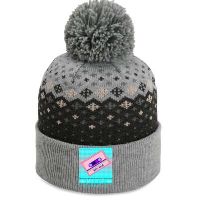 Retro Japanese Vaporwave Mix Tape The Baniff Cuffed Pom Beanie