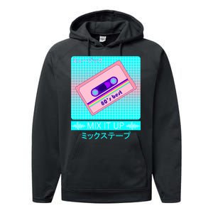 Retro Japanese Vaporwave Mix Tape Performance Fleece Hoodie