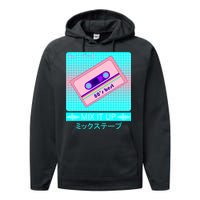 Retro Japanese Vaporwave Mix Tape Performance Fleece Hoodie