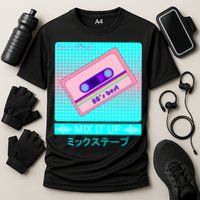 Retro Japanese Vaporwave Mix Tape Cooling Performance Crew T-Shirt