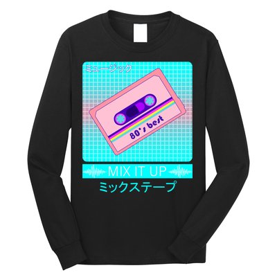 Retro Japanese Vaporwave Mix Tape Long Sleeve Shirt