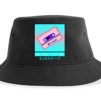 Retro Japanese Vaporwave Mix Tape Sustainable Bucket Hat