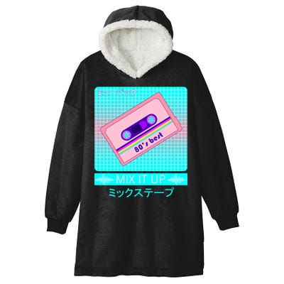 Retro Japanese Vaporwave Mix Tape Hooded Wearable Blanket