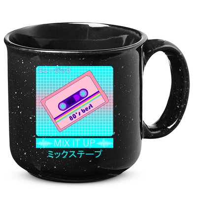 Retro Japanese Vaporwave Mix Tape 15oz Campfire Ceramic Mug