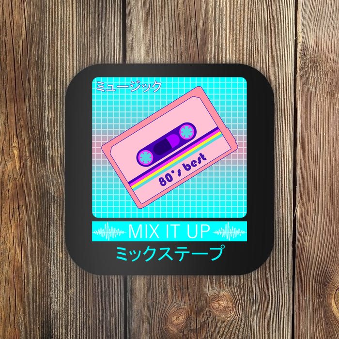 Retro Japanese Vaporwave Mix Tape Coaster