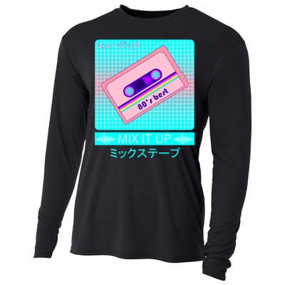 Retro Japanese Vaporwave Mix Tape Cooling Performance Long Sleeve Crew