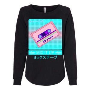 Retro Japanese Vaporwave Mix Tape Womens California Wash Sweatshirt