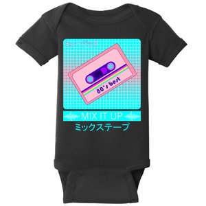 Retro Japanese Vaporwave Mix Tape Baby Bodysuit