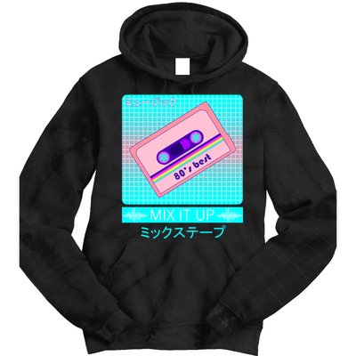 Retro Japanese Vaporwave Mix Tape Tie Dye Hoodie