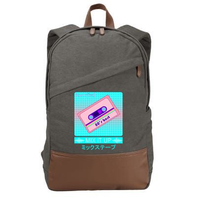 Retro Japanese Vaporwave Mix Tape Cotton Canvas Backpack