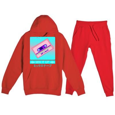 Retro Japanese Vaporwave Mix Tape Premium Hooded Sweatsuit Set