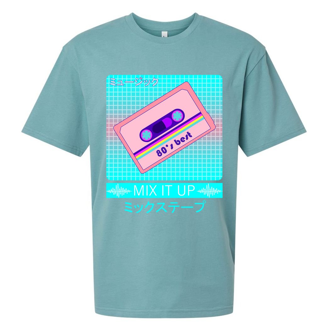 Retro Japanese Vaporwave Mix Tape Sueded Cloud Jersey T-Shirt