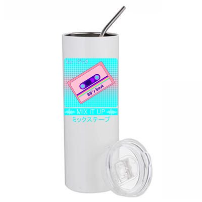 Retro Japanese Vaporwave Mix Tape Stainless Steel Tumbler