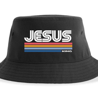 Retro Jesus King Sustainable Bucket Hat