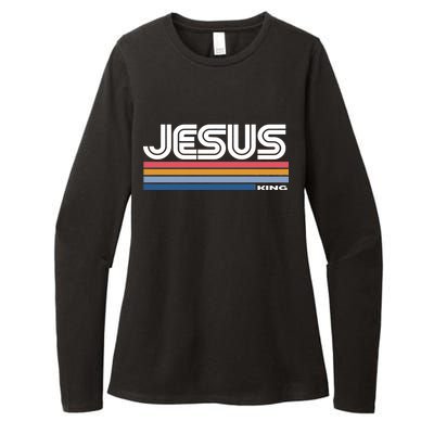 Retro Jesus King Womens CVC Long Sleeve Shirt