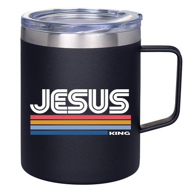 Retro Jesus King 12oz Stainless Steel Coffee Mug