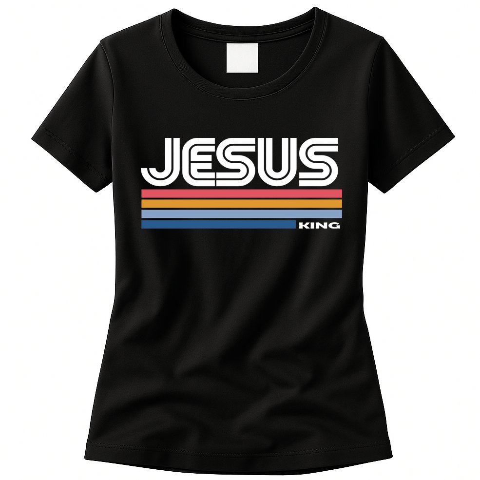 Retro Jesus King Womens T-Shirt
