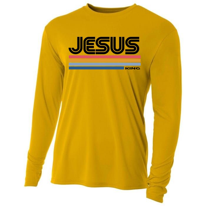 Retro Jesus King Cooling Performance Long Sleeve Crew